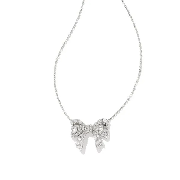 Kendra Scott Krista Bow Rhodium Necklace Lee Ann's Fine Jewelry Russellville, AR