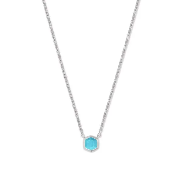 Kendra Scott Davie Sterling Silver Turquoise Necklace Lee Ann's Fine Jewelry Russellville, AR