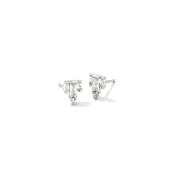 Kendra Scott Retired White Crystal Stud Earrings Lee Ann's Fine Jewelry Russellville, AR