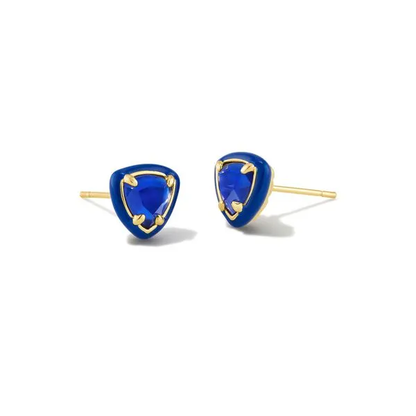 Kendra Scott Retired Arden Gold Stud Earrings In Cobalt Illusion Lee Ann's Fine Jewelry Russellville, AR