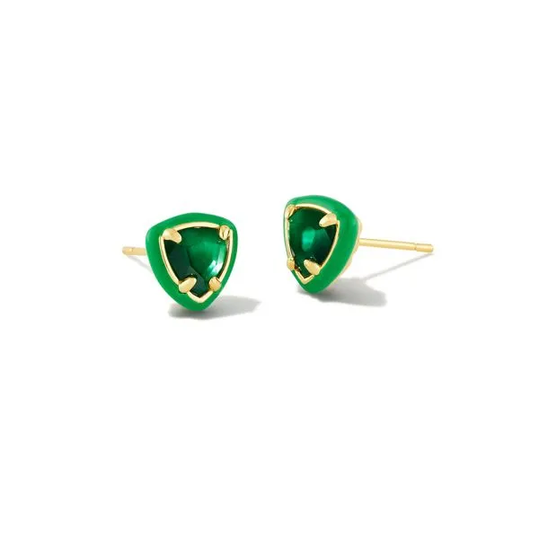 Kendra Scott Retired Arden Gold Stud Earrings In Emerald Illusion Lee Ann's Fine Jewelry Russellville, AR