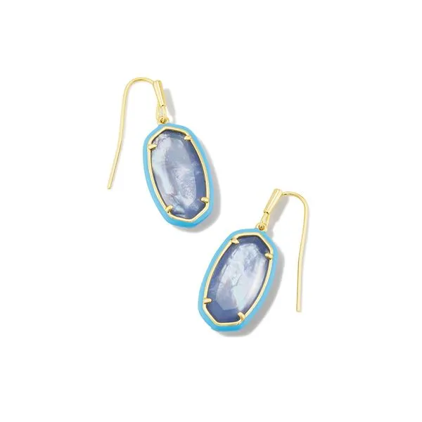 Kendra Scott Retired Periwinkle Illusion Gold Drop Earrings