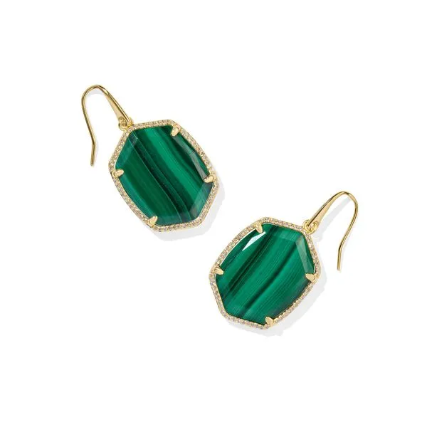 Kendra Scott Retired Daphne Pave Frame Gold Earrings Lee Ann's Fine Jewelry Russellville, AR