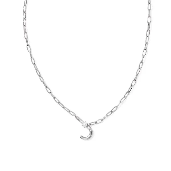 Kendra Scott Retired Pearl Letter J Rhodium Necklace Lee Ann's Fine Jewelry Russellville, AR