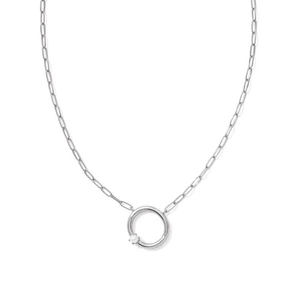 Kendra Scott Retired Pearl Letter O Rhodium Necklace Lee Ann's Fine Jewelry Russellville, AR