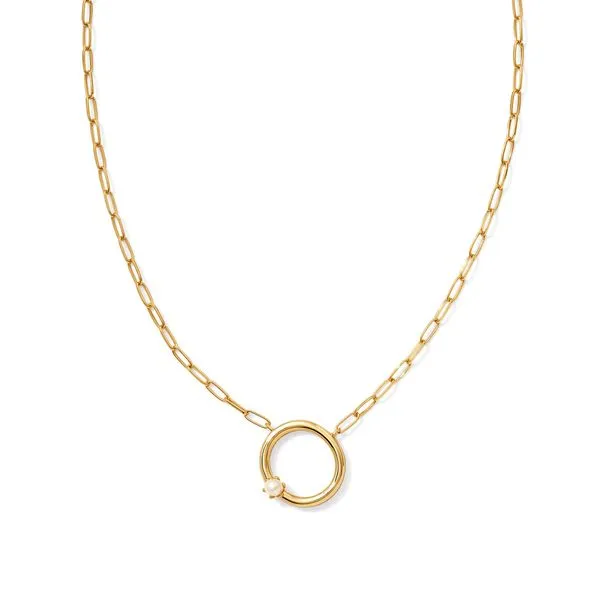 Kendra Scott Retired Pearl Letter O Gold Necklace Lee Ann's Fine Jewelry Russellville, AR