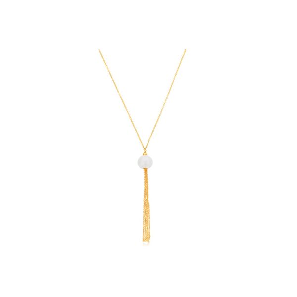 Dee Berkley Pearl Necklace With Gold Filled Tassel Lee Ann's Fine Jewelry Russellville, AR