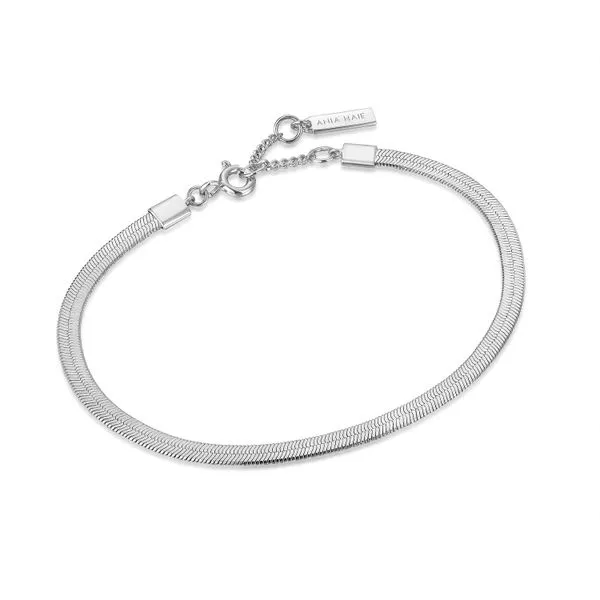 ANIA HAIE Platinum Flat Snake Chain Bracelet Lee Ann's Fine Jewelry Russellville, AR