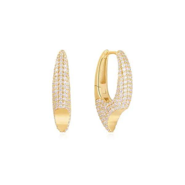 ANIA HAIE Gold Pave Arrow Hoop Earrings Lee Ann's Fine Jewelry Russellville, AR