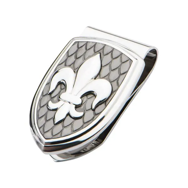 Men's Stainless Steel & Carbon Fiber Fleur de Lis Money Clip similar item image