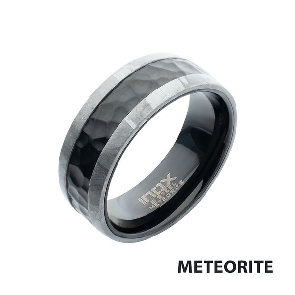Men's Meteorite Edge Black IP Steel Hammered Ring Lee Ann's Fine Jewelry Russellville, AR