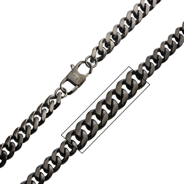 Men's Stainless Steel Gun Metal Brushed Curb Chain Necklace Lee Ann's Fine Jewelry Russellville, AR