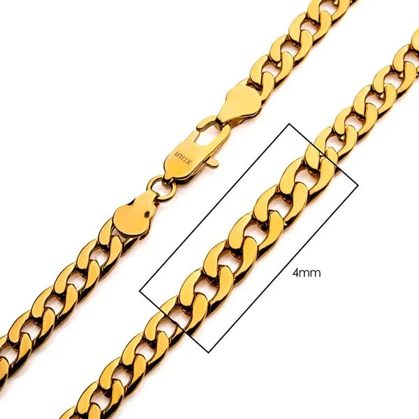 Men's 18K Gold IP Classic Curb Chain Necklace Lee Ann's Fine Jewelry Russellville, AR