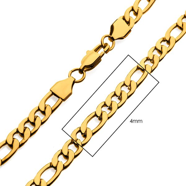 Men's 18K Gold IP Figaro Chain Necklace Lee Ann's Fine Jewelry Russellville, AR