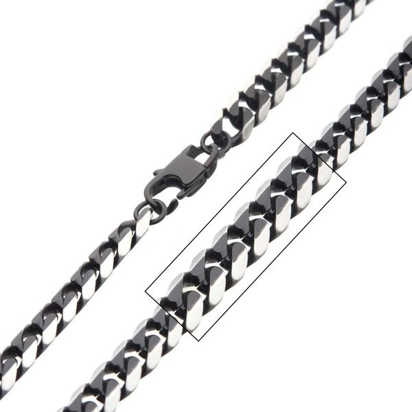 Men's Denim Fade Stainless Steel Diamond Cut Figaro Chain Necklace Lee Ann's Fine Jewelry Russellville, AR