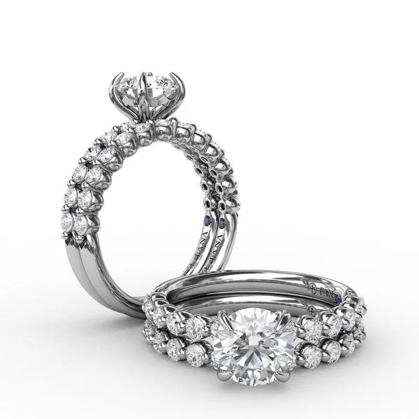 Diamond Wedding Band with Round Setting and Pronged Diamond Shank Image 2 LeeBrant Jewelry & Watch Co Sandy Springs, GA