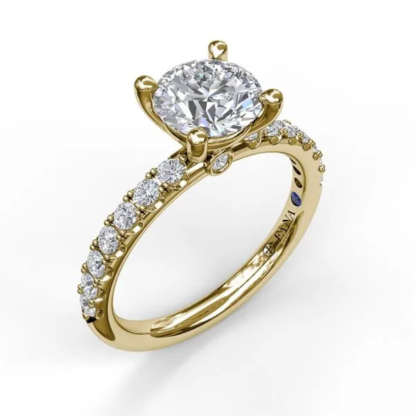 Classic Pave Round Cut Engagement Matching Band Ring Image 3 LeeBrant Jewelry & Watch Co Sandy Springs, GA