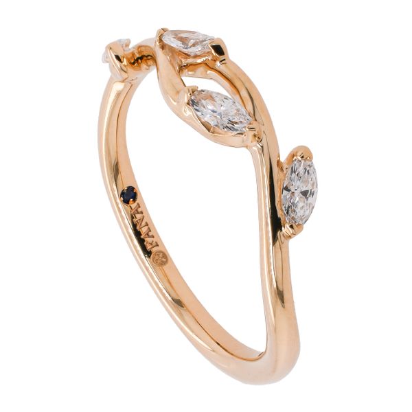 14K Yellow Gold Flower Vine Diamond Wedding Band Image 2 LeeBrant Jewelry & Watch Co Sandy Springs, GA