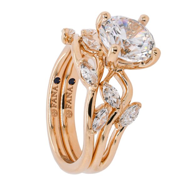 14K Yellow Gold Flower Vine Diamond Wedding Band Image 4 LeeBrant Jewelry & Watch Co Sandy Springs, GA