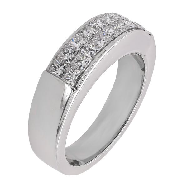 Platinum Invisible-Set Princess Cut Diamond Wedding Band | 0.84 CTW Image 2 LeeBrant Jewelry & Watch Co Sandy Springs, GA
