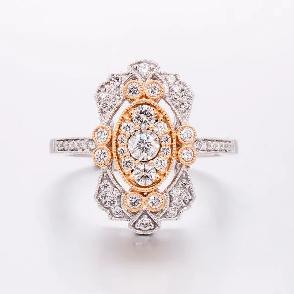 Antique Diamond Two Tone Fashion Ring Image 2 LeeBrant Jewelry & Watch Co Sandy Springs, GA