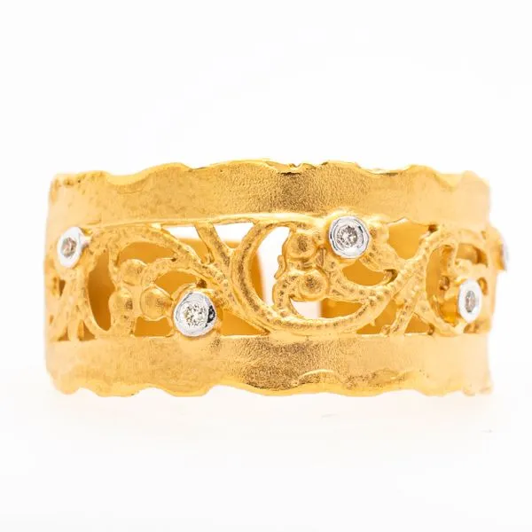 14K Yellow Gold Filigree Diamond Fashion Ring LeeBrant Jewelry & Watch Co Sandy Springs, GA