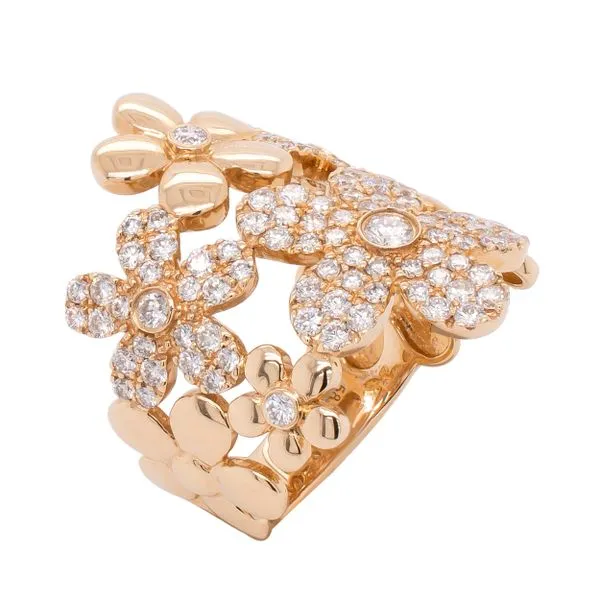 Flowered Pave Diamond Ring Image 2 LeeBrant Jewelry & Watch Co Sandy Springs, GA
