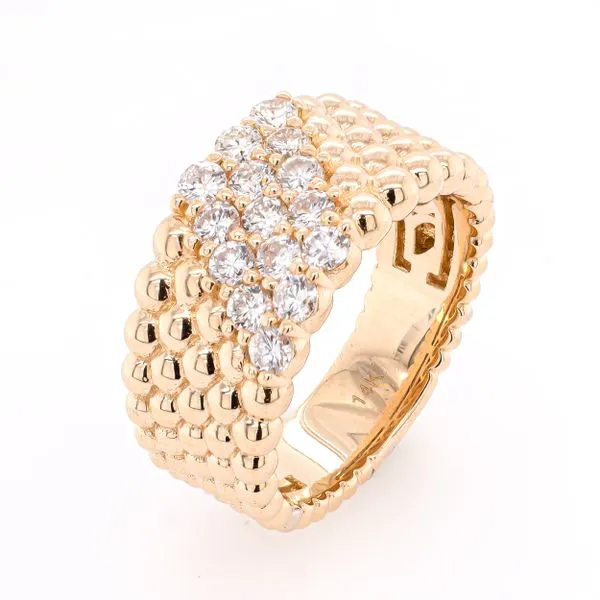 Diamond Encrusted Pave Yellow Gold Ring Image 2 LeeBrant Jewelry & Watch Co Sandy Springs, GA