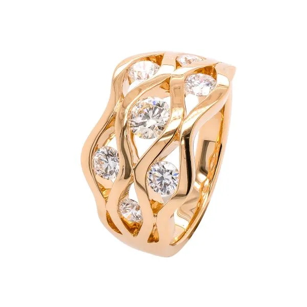 Wave Diamond Studded Pave Fashion Ring Image 2 LeeBrant Jewelry & Watch Co Sandy Springs, GA