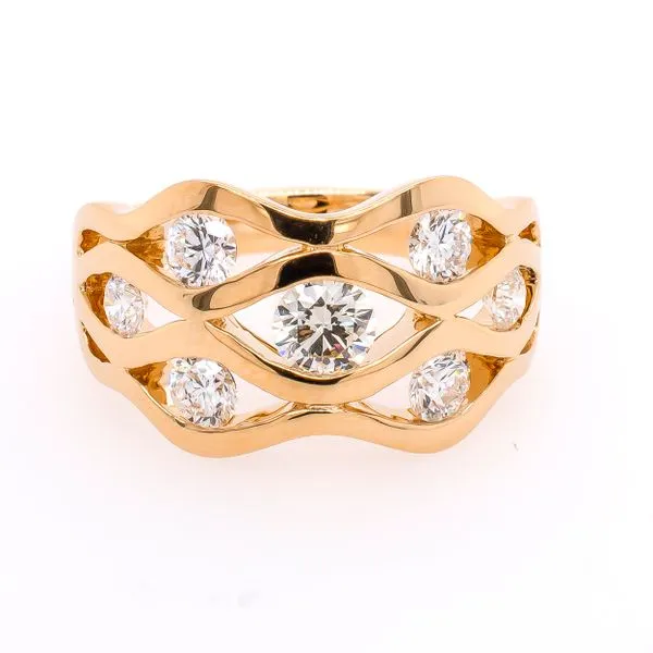 Wave Diamond Studded Pave Fashion Ring LeeBrant Jewelry & Watch Co Sandy Springs, GA