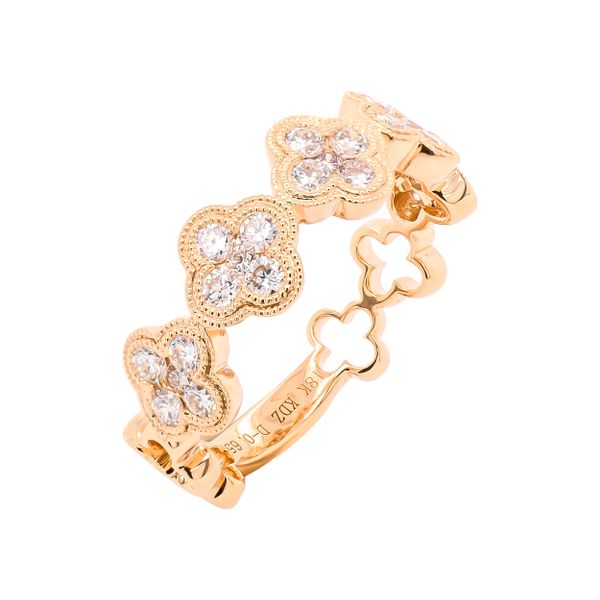 Diamond Studded Clover Leaf Fashion Ring Image 2 LeeBrant Jewelry & Watch Co Sandy Springs, GA