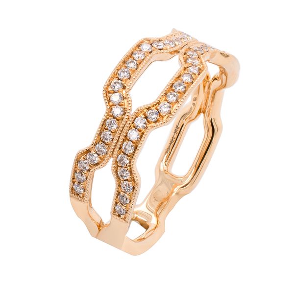 18K Yellow Gold Geometric Diamond Fashion Ring Image 2 LeeBrant Jewelry & Watch Co Sandy Springs, GA