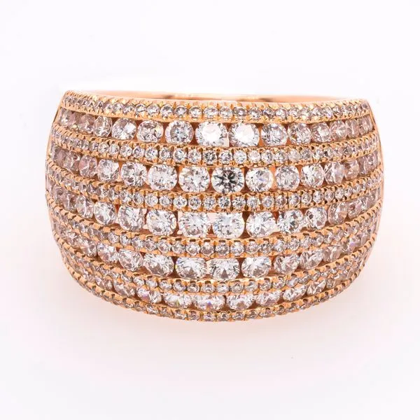 18K Rose Gold Rounded Pave Diamond Ring LeeBrant Jewelry & Watch Co Sandy Springs, GA