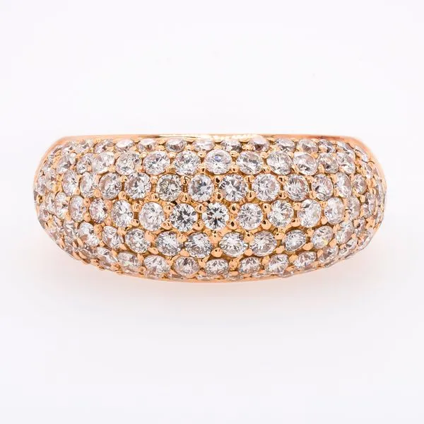 18K Rose Gold Rounded Pave Diamond Ring LeeBrant Jewelry & Watch Co Sandy Springs, GA