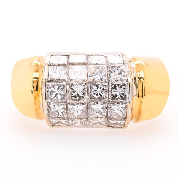 18K Yellow Gold Rounded Pave Diamond Ring LeeBrant Jewelry & Watch Co Sandy Springs, GA