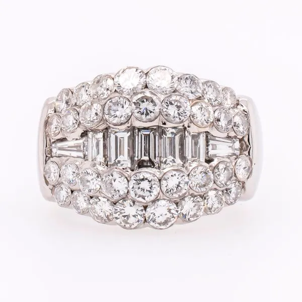 18K White Gold Bubbles and Baguettes Diamond Fashion Ring LeeBrant Jewelry & Watch Co Sandy Springs, GA