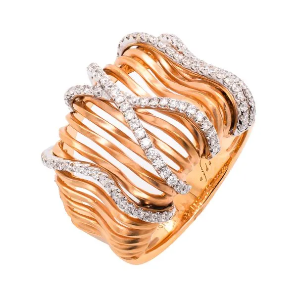 18K Rose Gold Wire Wrapped Diamond Fashion Ring Image 2 LeeBrant Jewelry & Watch Co Sandy Springs, GA