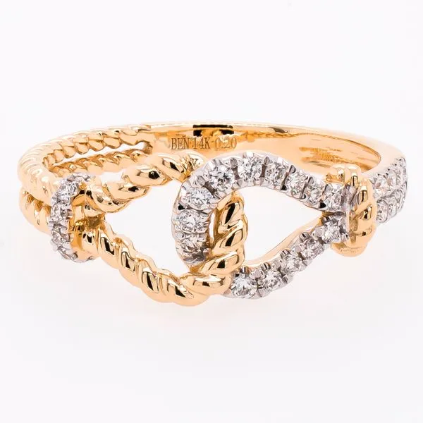 14K Yellow and White Gold Diamond Loop Fashion Ring LeeBrant Jewelry & Watch Co Sandy Springs, GA