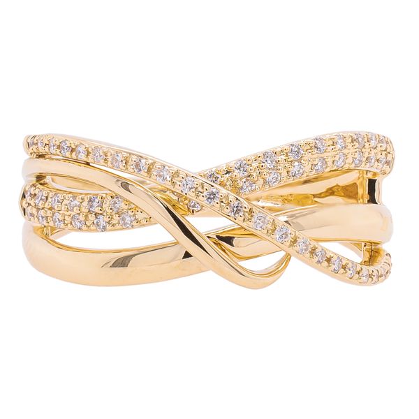 14K Yellow Gold Diamond Crossover Fashion Ring LeeBrant Jewelry & Watch Co Sandy Springs, GA