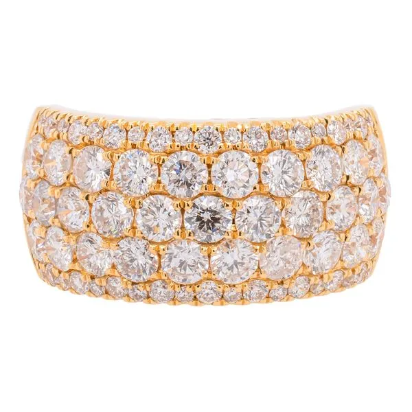 18K Yellow Gold Dome Diamond Cigar Band LeeBrant Jewelry & Watch Co Sandy Springs, GA