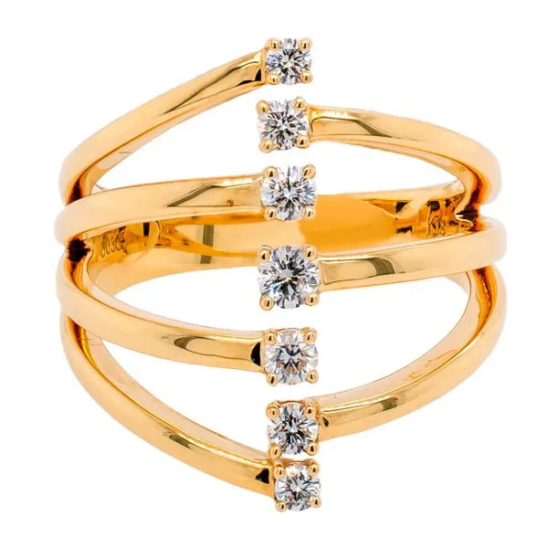 18K Yellow Gold Diamond Triple Stack Diamond Ring LeeBrant Jewelry & Watch Co Sandy Springs, GA