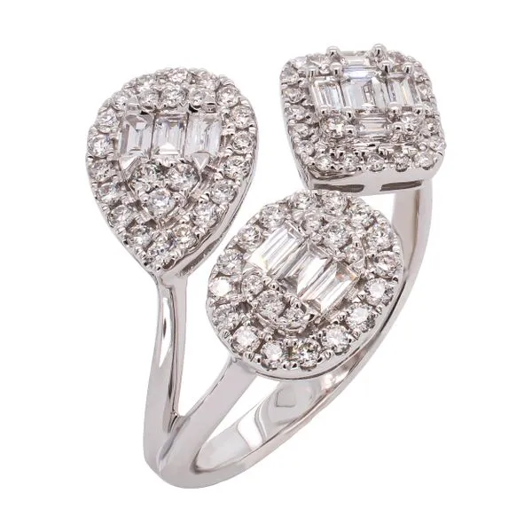 18K White Gold Toi et Moi Diamond Ring with Baguettes Image 2 LeeBrant Jewelry & Watch Co Sandy Springs, GA