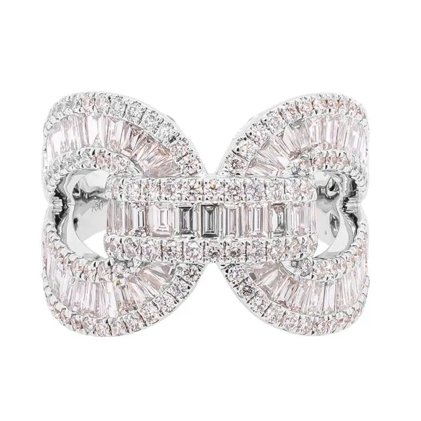 18K White Gold Diamond Baguette Double Loop Ring LeeBrant Jewelry & Watch Co Sandy Springs, GA