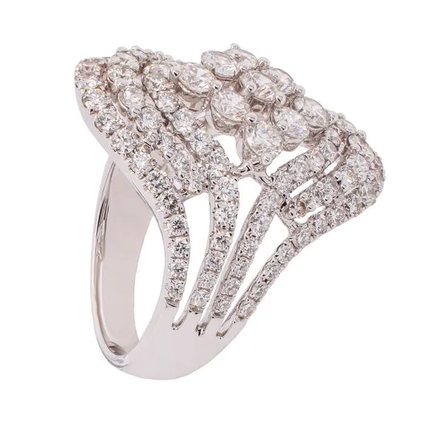18K White Gold Diamond Contemporary Ring Image 2 LeeBrant Jewelry & Watch Co Sandy Springs, GA