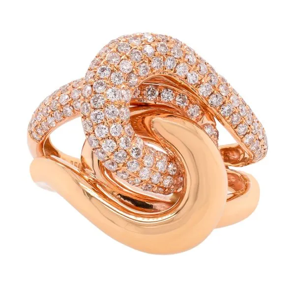 18K Rose Gold Double Loop Diamond Ring LeeBrant Jewelry & Watch Co Sandy Springs, GA