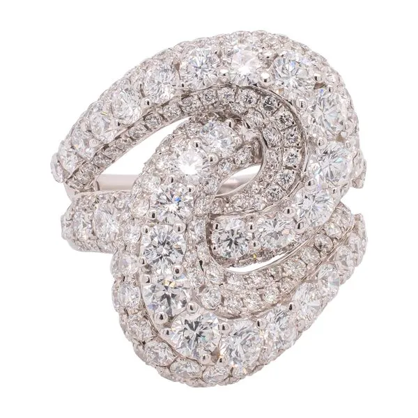 18K White Gold Large Double Loop Diamond Ring LeeBrant Jewelry & Watch Co Sandy Springs, GA