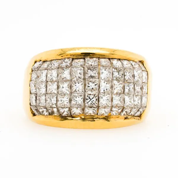 18K Yellow Gold Dome Princess Cut Fashion Ring Image 2 LeeBrant Jewelry & Watch Co Sandy Springs, GA