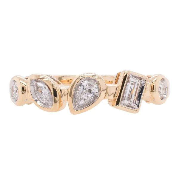 14K Yellow Gold Bezeled Multi-Shaped Diamond Fashion Ring LeeBrant Jewelry & Watch Co Sandy Springs, GA