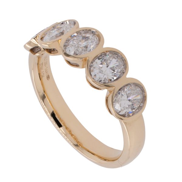 14K Yellow Gold 5-Stone Oval Diamond Ring Image 2 LeeBrant Jewelry & Watch Co Sandy Springs, GA