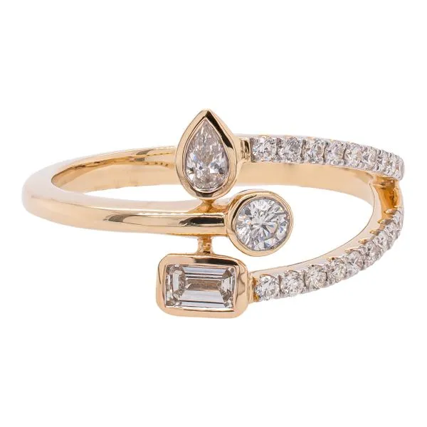 14K Yellow Gold Bypass Shape Diamond Ring LeeBrant Jewelry & Watch Co Sandy Springs, GA